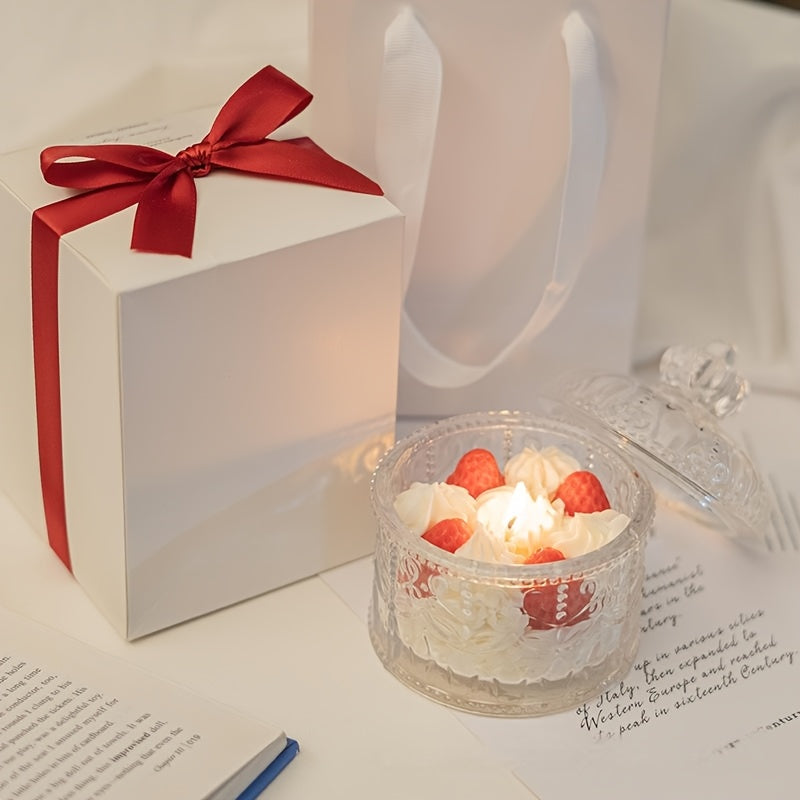 1pc 5.5oz Strawberry And Blueberry Shaped Scented Candles With Ins Fragrance. Wedding Companion Gift For Girlfriend'S Birthday, Niche Bedroom Decorations, Home Decor, Christmas Gifts