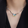 Gradient Bbutterfly Metal Irregular Clavicle Necklace