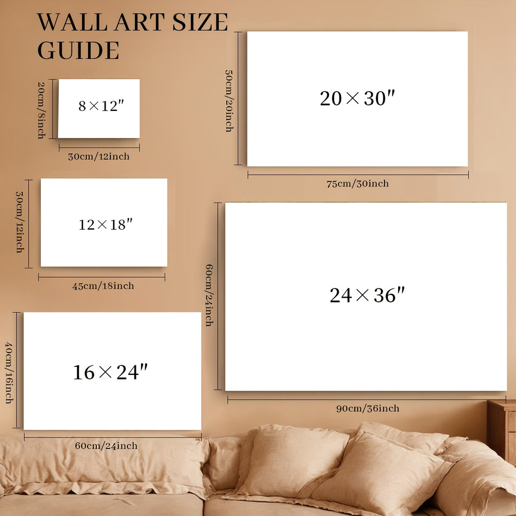 1pc Framed Canvas Poster - Pastel Pink & Orange Motivational Wall Art with \