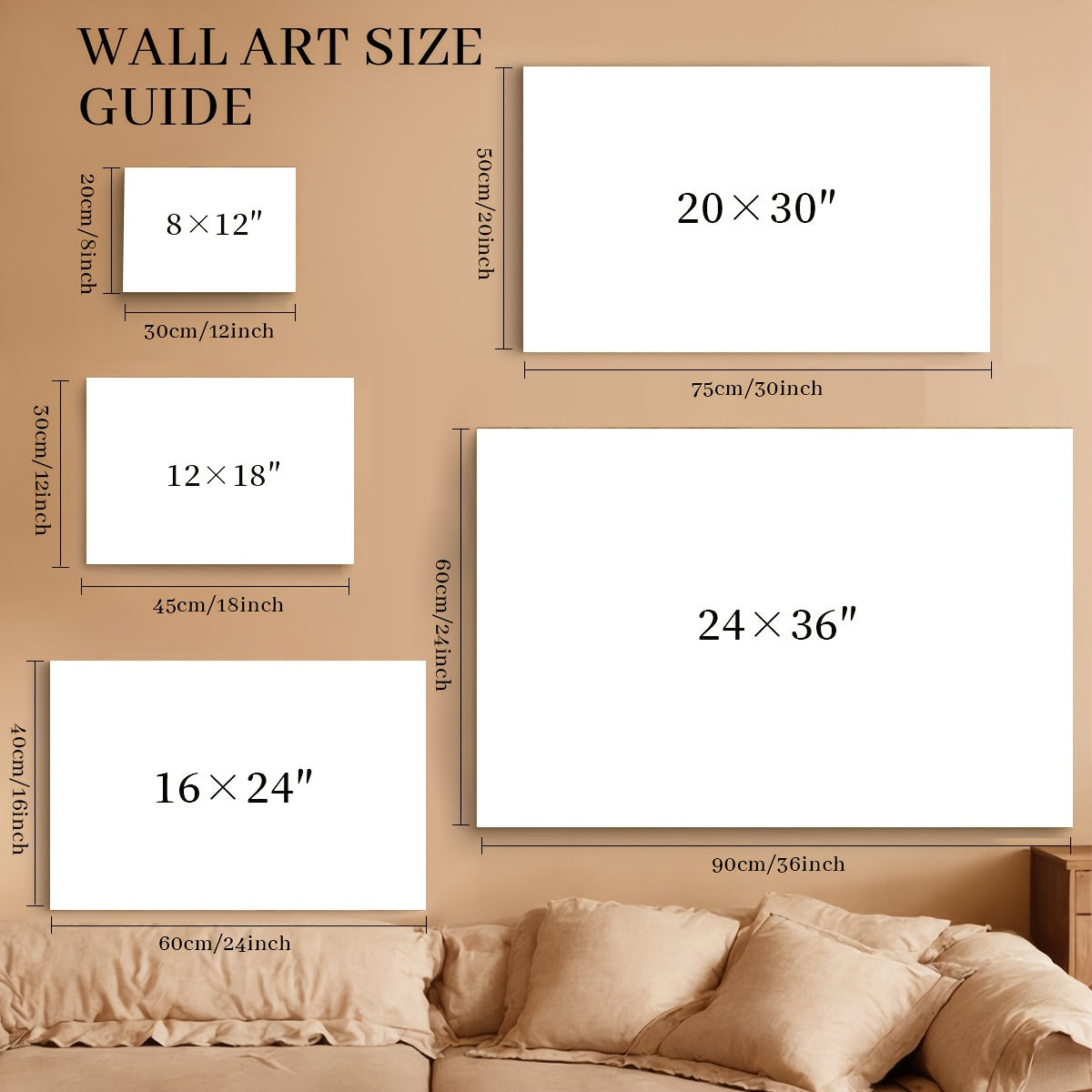 1pc Framed Canvas Poster - Pastel Pink & Orange Motivational Wall Art with \