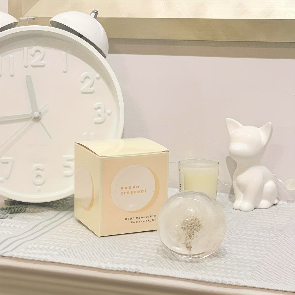 A Real Dandelion Crystal Ball, Resin Lens Natural Plant Specimen Flower Crystal Ball, Christmas Love Gift Home Decoration Craft Ball, Paper Town Table Decoration, Christmas Decoration 2.76in