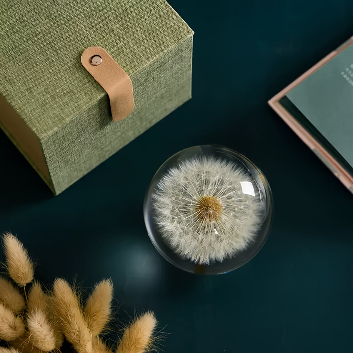 A Real Dandelion Crystal Ball, Resin Lens Natural Plant Specimen Flower Crystal Ball, Christmas Love Gift Home Decoration Craft Ball, Paper Town Table Decoration, Christmas Decoration 2.76in