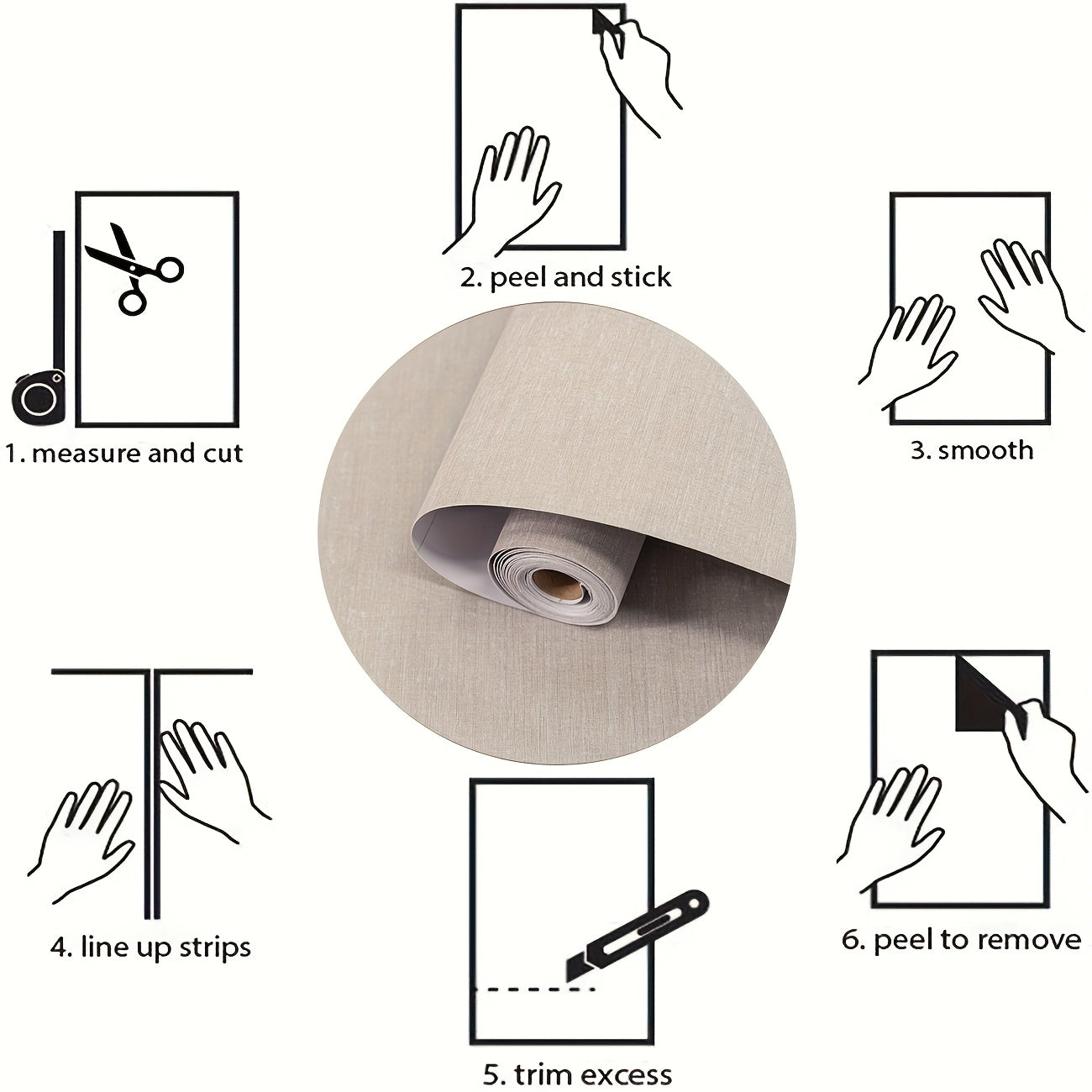 Simple Pure Color Cloth Wallpaper Self-Adhesive Bedroom Warm Waterproof Moisture-Proof Wall Sticker Decorative TV Background Wall Paper