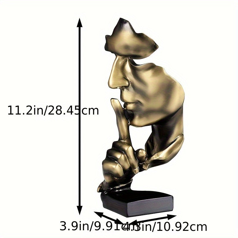 1 piece Thinker Statue, Silence is Golden Abstract Art Figurine, Modern Home Resin Sculptures Decorative Objects Piano Desktop Decor for Creative Room Home, Office Study