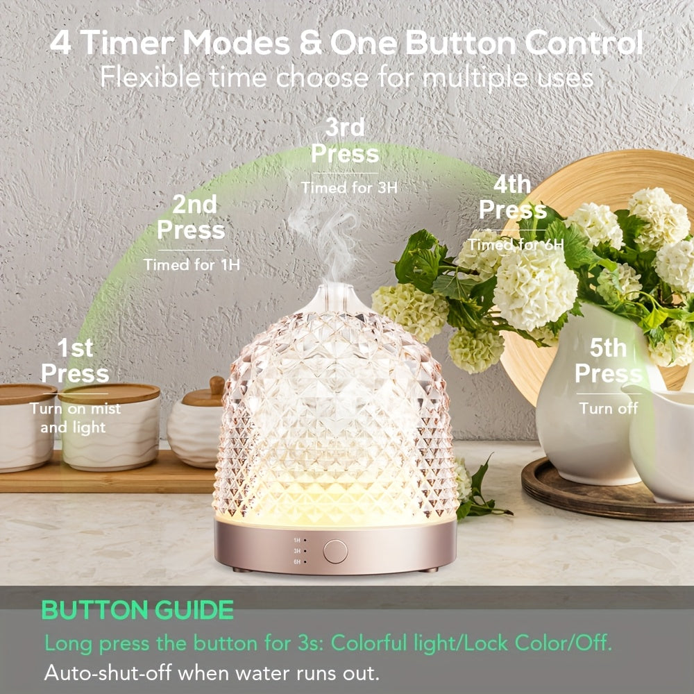 200ml Glass Water Tank Machine, Soundwave technology Silent\u002Fseven Color Light Adjustable Essential Oil Diffuser, Automatic Humidifier Shutdown, Suitable for Various Rooms, Thanksgiving, Halloween, Christmas And Other Holiday Gifts, Etc