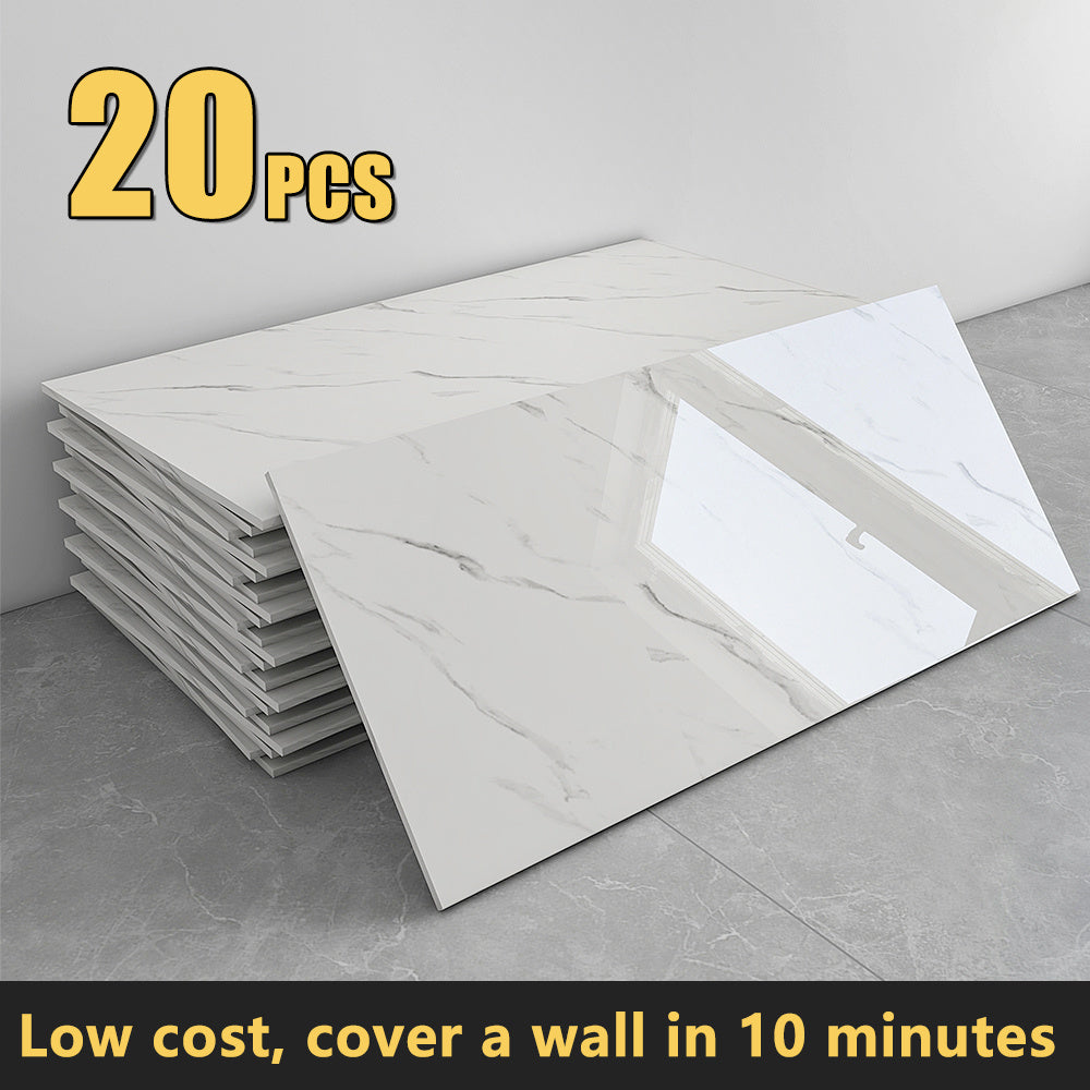 20\u002F40-Pack Peel & Stick Marble Tiles Wall Panels Set - Self-Adhesive Waterproof Removable Wall Sticker for Kitchen Backsplash, Bathroom, Living Room, Office Home Decor. Easy Install (23.62\