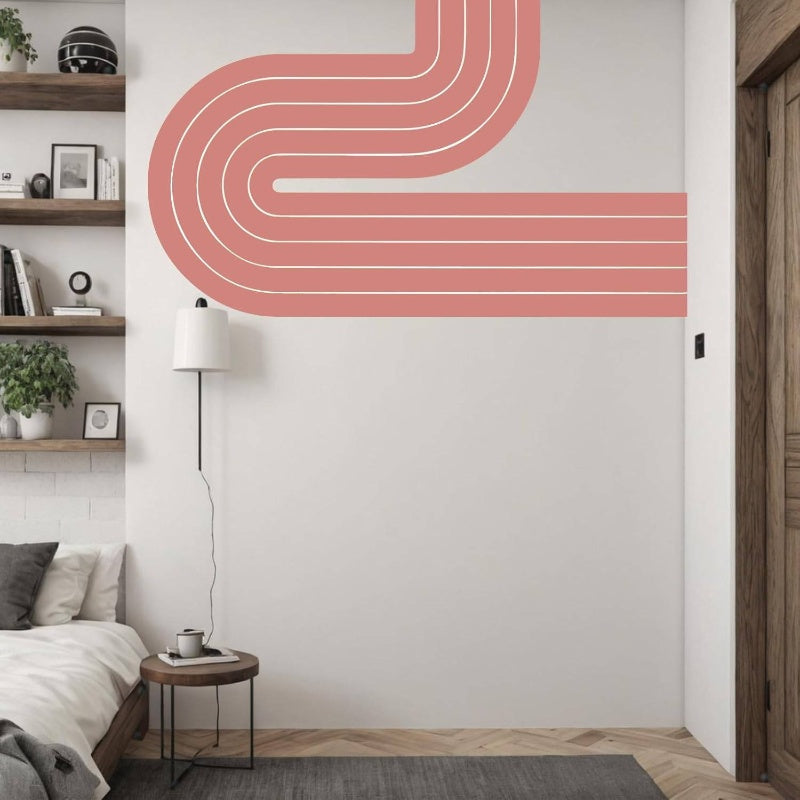 Boho Stripe Arch Wall Decal Modern Art Wall Decor Peel and Stick Wall Murals Retro Wall Stickers Removable Apartment Friendly Wallpaper Headboard Bedroom Living Room