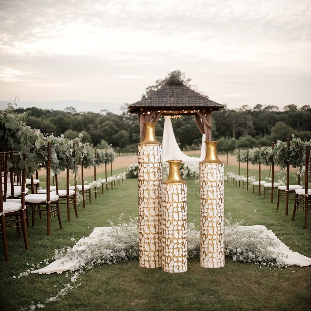 3pcs Large Floor Vases Set 32-28-24 Inches - Rustic Wedding Ceremony Decor With Twig & Dried Flower Design, Vintage Home Decor For Living Room, Office, Housewarming Gifts