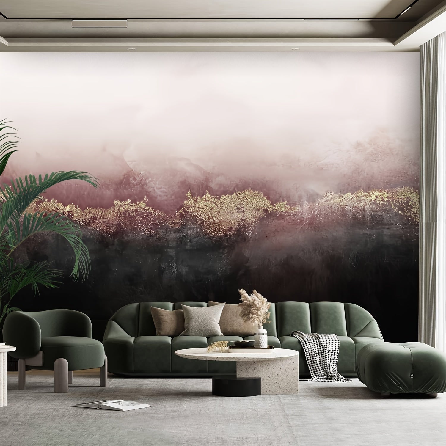 Canvas Wallpaper Pink Sky Pillow Peel & Stick Wallpaper Self-Adhesive Removable Wall Mural Poster Sticker Background Wall Decor For Living Room Bedroom-100\