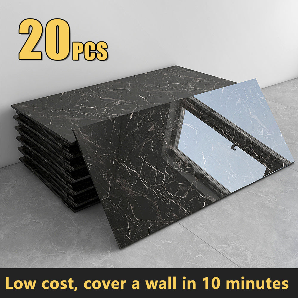 20\u002F40-Pack Peel & Stick Marble Tiles Wall Panels Set - Self-Adhesive Waterproof Removable Wall Sticker for Kitchen Backsplash, Bathroom, Living Room, Office Home Decor. Easy Install (23.62\