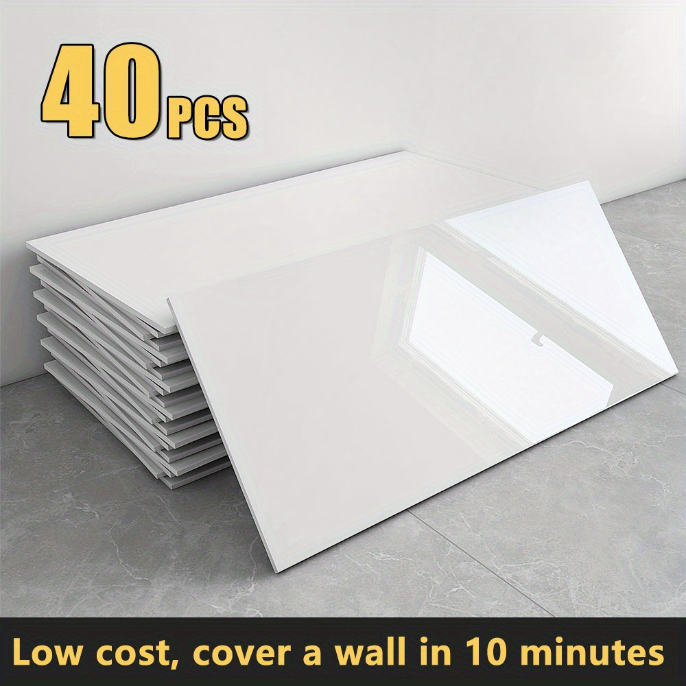 20\u002F40-Pack Peel & Stick Marble Tiles Wall Panels Set - Self-Adhesive Waterproof Removable Wall Sticker for Kitchen Backsplash, Bathroom, Living Room, Office Home Decor. Easy Install (23.62\