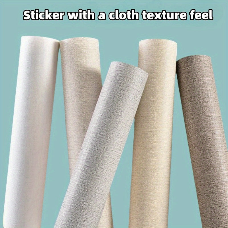 Simple Pure Color Cloth Wallpaper Self-Adhesive Bedroom Warm Waterproof Moisture-Proof Wall Sticker Decorative TV Background Wall Paper