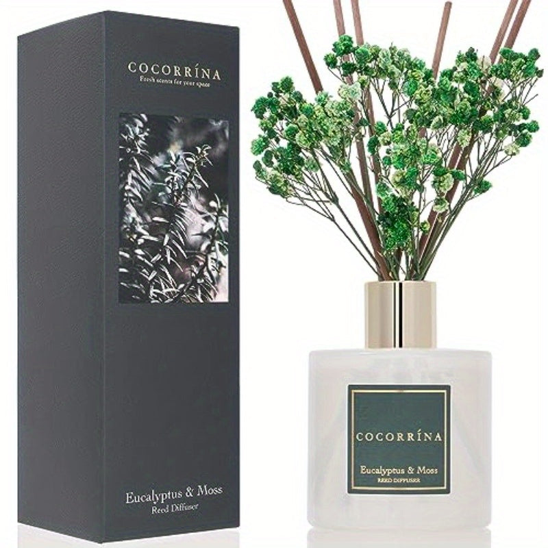 Reed Diffuser Sets Eucalyptus Moss Scented Diffuser with Sticks Home Fragrance Reed Diffuser for Bathroom Shelf Decor