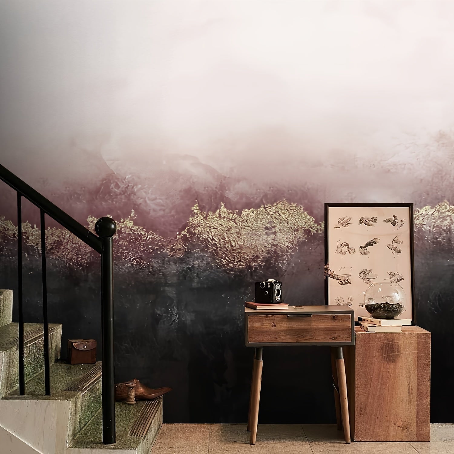 Canvas Wallpaper Pink Sky Pillow Peel & Stick Wallpaper Self-Adhesive Removable Wall Mural Poster Sticker Background Wall Decor For Living Room Bedroom-100\