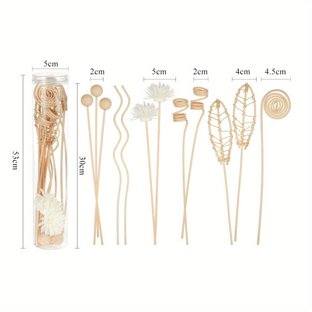 DIY AromaRelax Accessory Set with Reed Diffusers, Rattan Balls, And Sticks for Indoor Use, Inspired by Instagram.