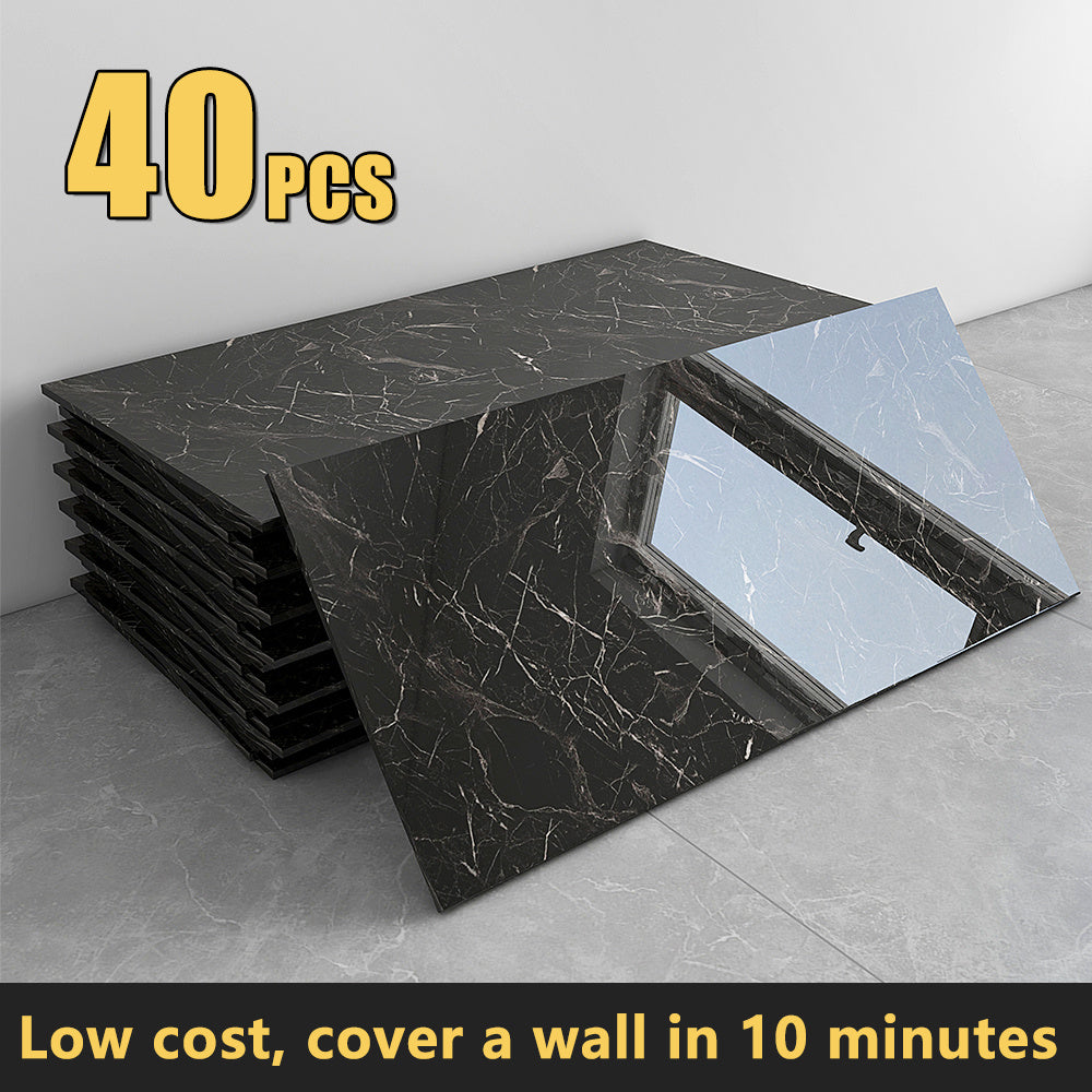 20\u002F40-Pack Peel & Stick Marble Tiles Wall Panels Set - Self-Adhesive Waterproof Removable Wall Sticker for Kitchen Backsplash, Bathroom, Living Room, Office Home Decor. Easy Install (23.62\