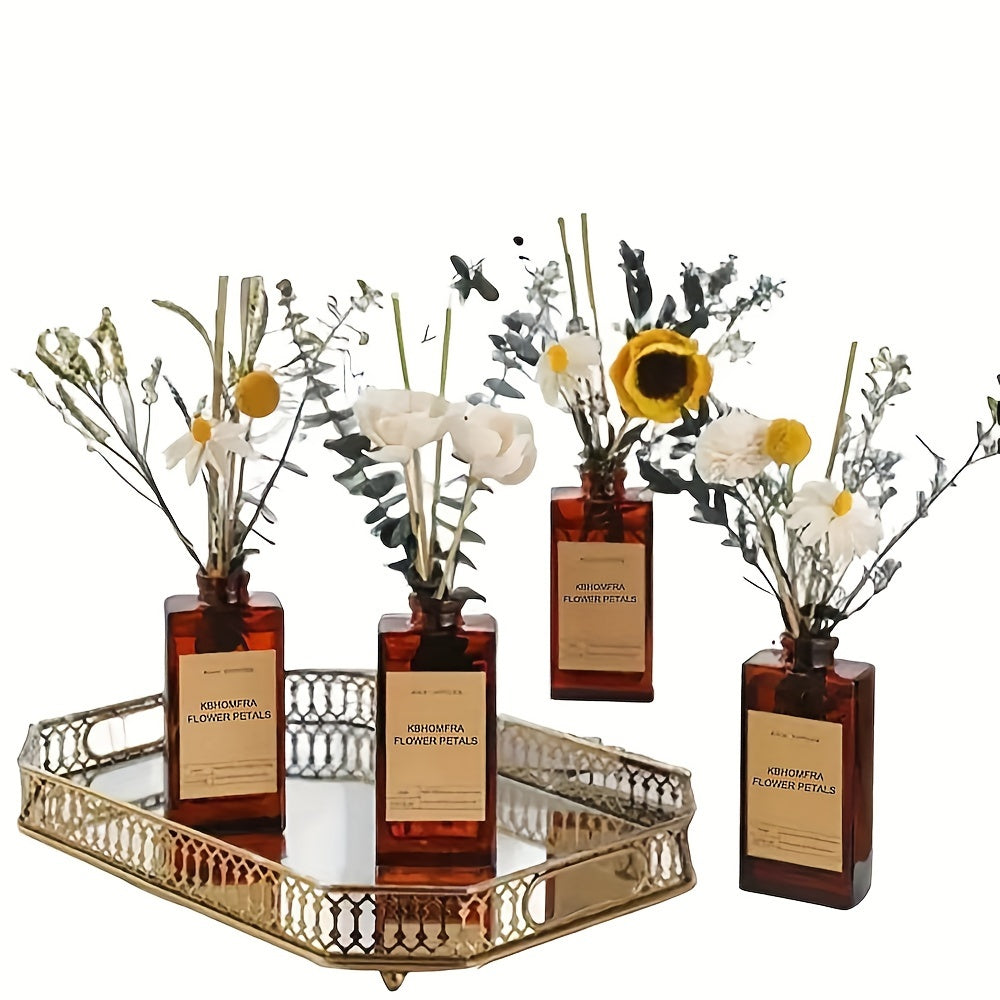 Gardenia Reed Diffuser Set 5.07fl.oz With Dried Flower Diffuser Sticks Light Scented Essential Oil Aroma Diffuser Home Office Christmas Decor For Air Fresheners Bathroom