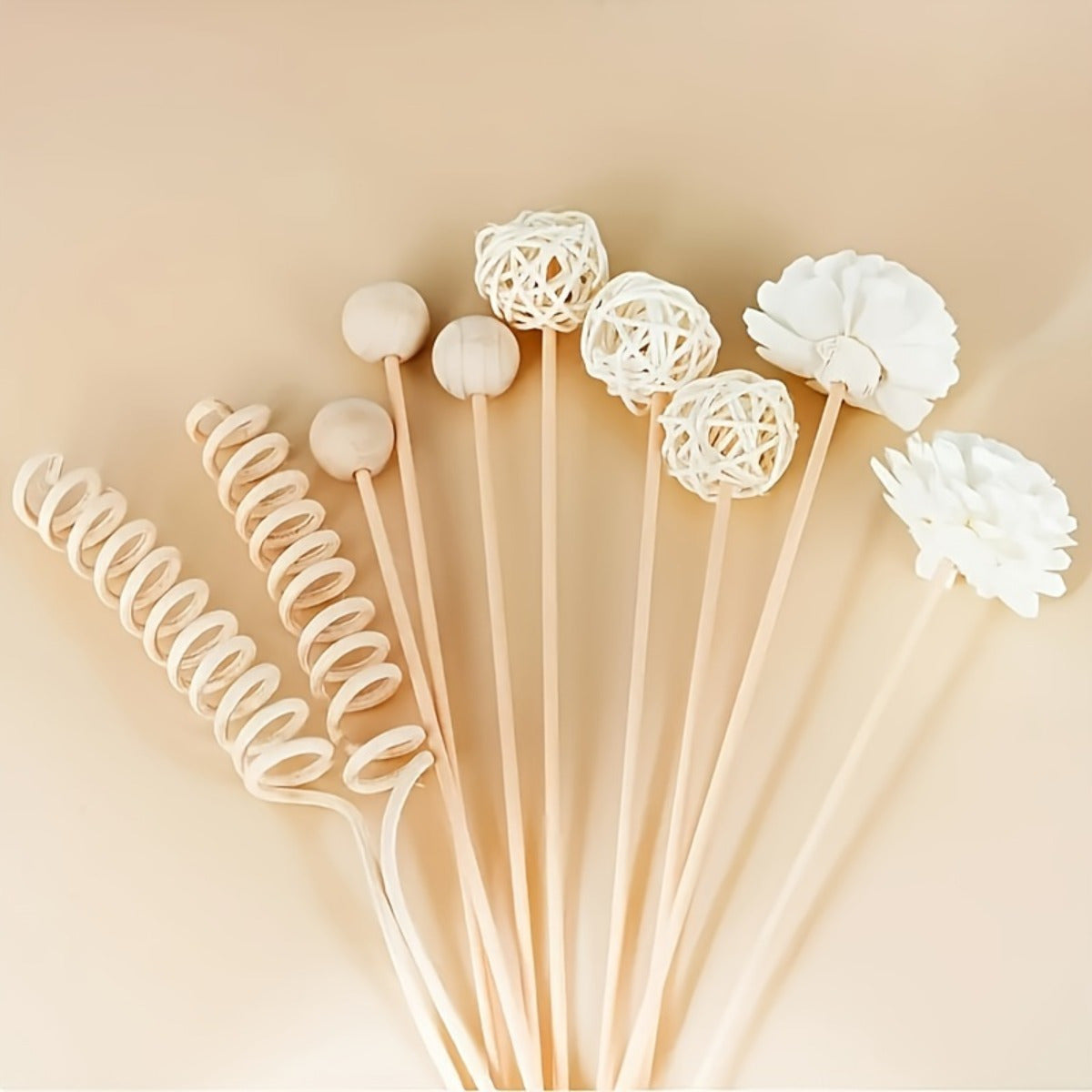 DIY AromaRelax Accessory Set with Reed Diffusers, Rattan Balls, And Sticks for Indoor Use, Inspired by Instagram.