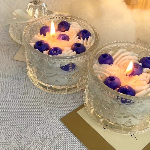 1pc 5.5oz Strawberry And Blueberry Shaped Scented Candles With Ins Fragrance. Wedding Companion Gift For Girlfriend'S Birthday, Niche Bedroom Decorations, Home Decor, Christmas Gifts