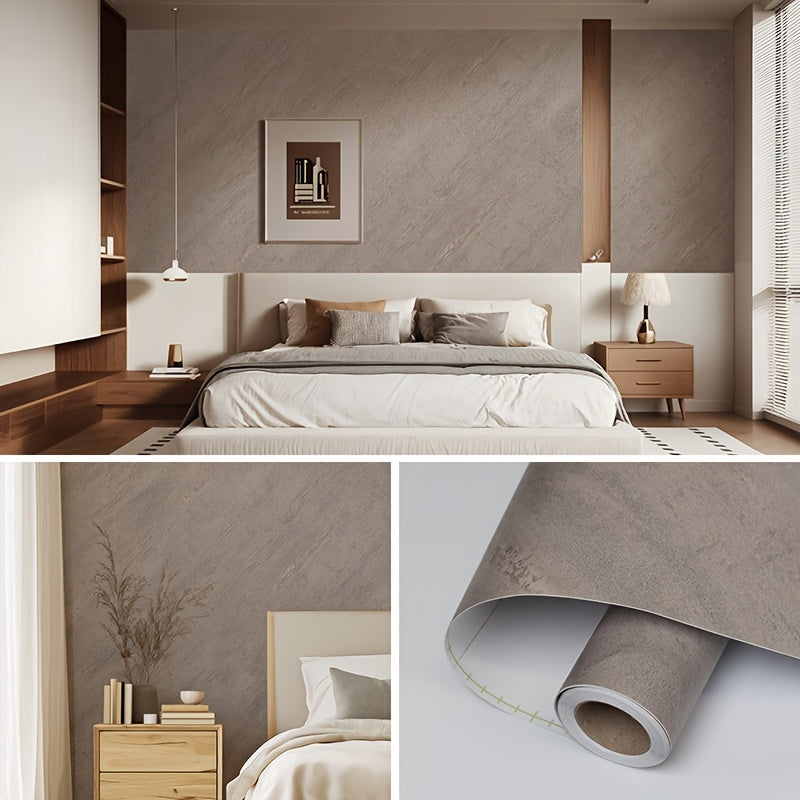 Simple Pure Color Cloth Wallpaper Self-Adhesive Bedroom Warm Waterproof Moisture-Proof Wall Sticker Decorative TV Background Wall Paper