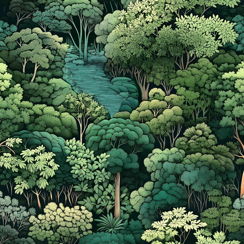 Peel Stick Green Wallpaper Forest Trees Contact Paper 17.5x393.7 Woodland Mountain Botanical Self Adhesive Waterproof Removable Room Decor