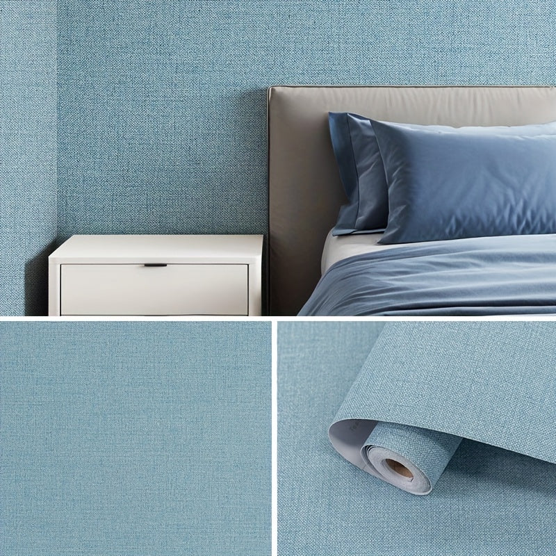 Simple Pure Color Cloth Wallpaper Self-Adhesive Bedroom Warm Waterproof Moisture-Proof Wall Sticker Decorative TV Background Wall Paper