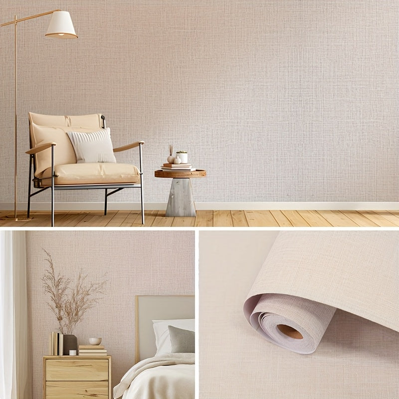 Simple Pure Color Cloth Wallpaper Self-Adhesive Bedroom Warm Waterproof Moisture-Proof Wall Sticker Decorative TV Background Wall Paper