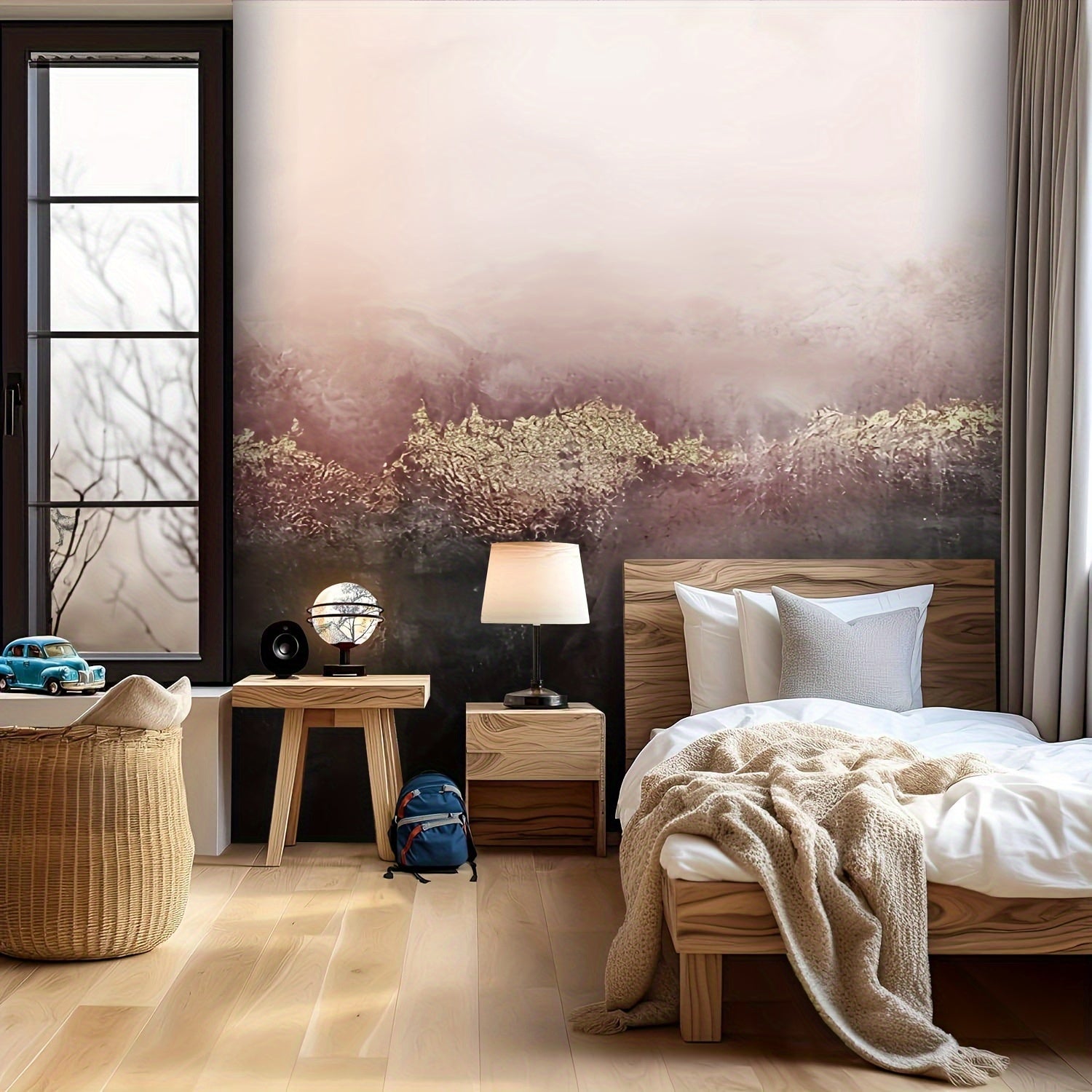 Canvas Wallpaper Pink Sky Pillow Peel & Stick Wallpaper Self-Adhesive Removable Wall Mural Poster Sticker Background Wall Decor For Living Room Bedroom-100\