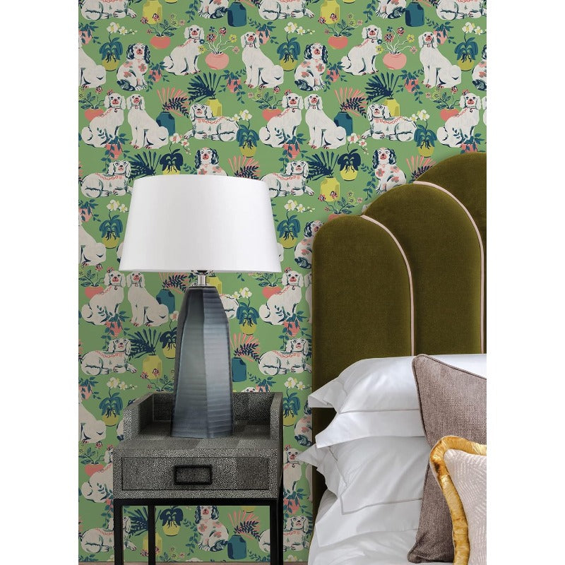 x Printfresh Jade Good Dog Peel Stick Wallpaper PFS4811