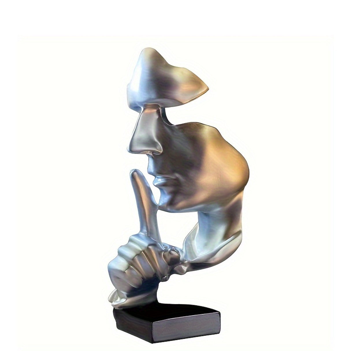 1 piece Thinker Statue, Silence is Golden Abstract Art Figurine, Modern Home Resin Sculptures Decorative Objects Piano Desktop Decor for Creative Room Home, Office Study