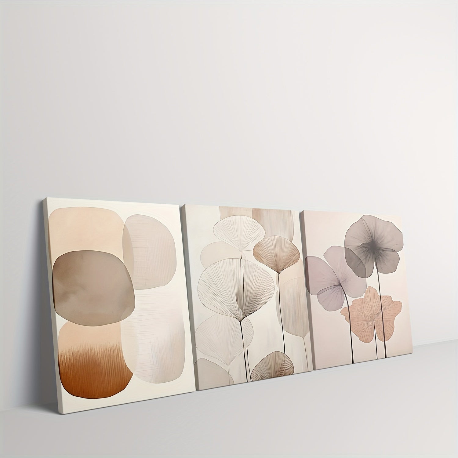 3 pcs Framed Bohemian Geometric Art Theme Framed Canvas Posters - Modern Wall Art with Pinewood Frame, Great for Bedroom, Living Room, Home Office Decoration - Perfect for Valentine's Day, Chinese New Year, Ramadan Gifts