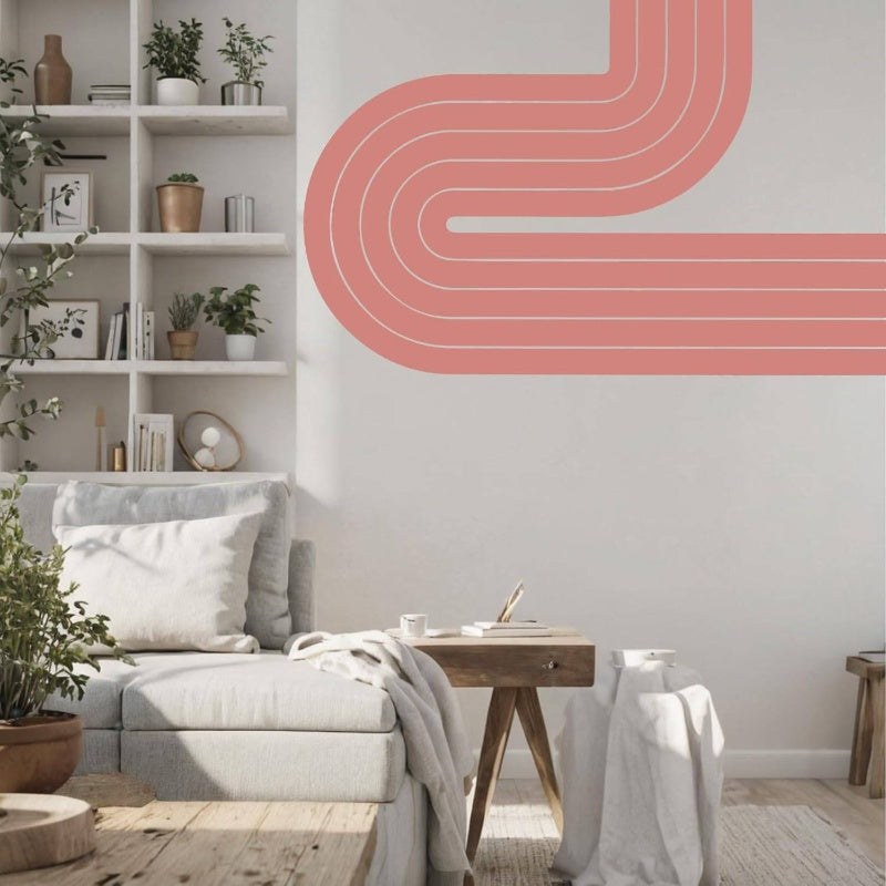 Boho Stripe Arch Wall Decal Modern Art Wall Decor Peel and Stick Wall Murals Retro Wall Stickers Removable Apartment Friendly Wallpaper Headboard Bedroom Living Room