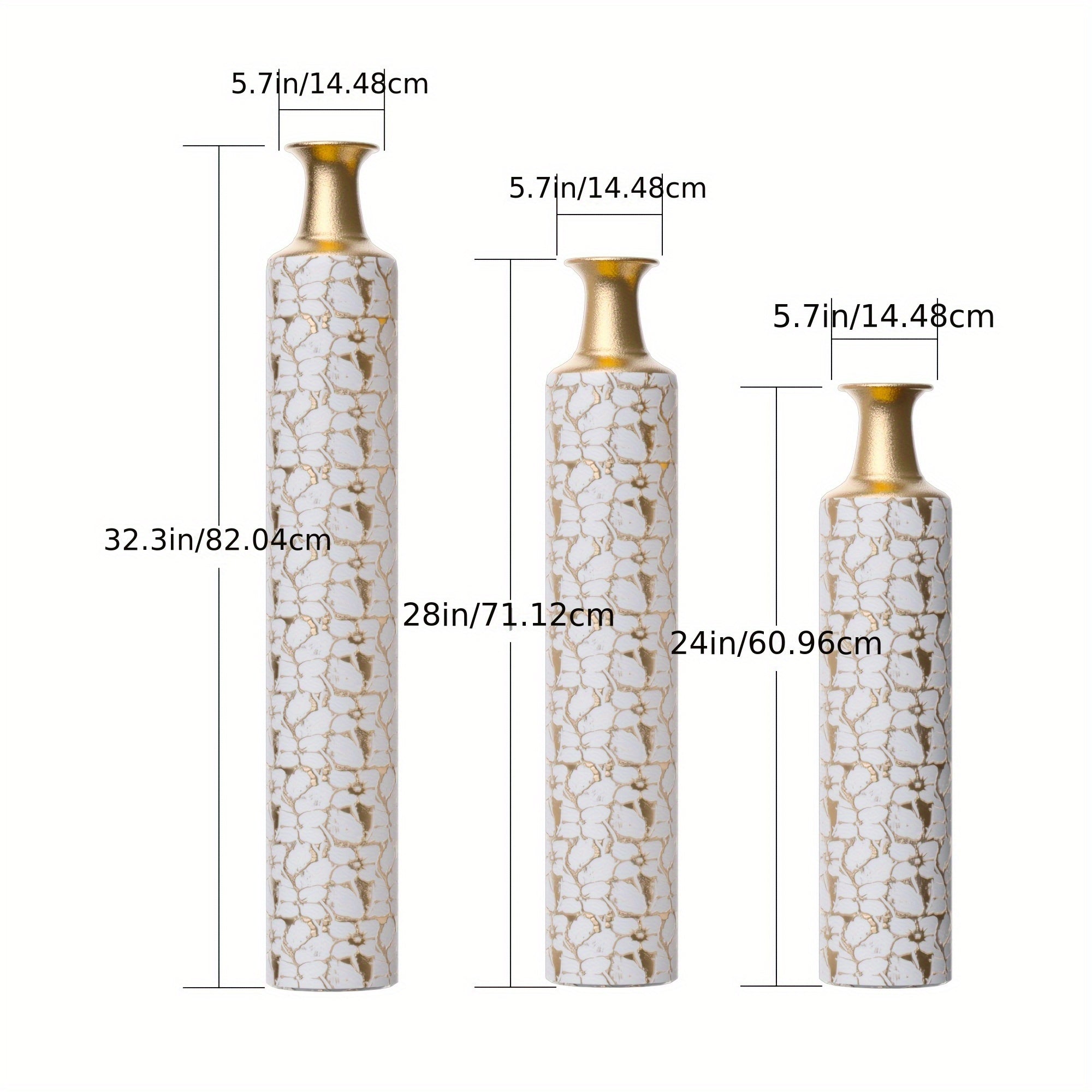 3pcs Large Floor Vases Set 32-28-24 Inches - Rustic Wedding Ceremony Decor With Twig & Dried Flower Design, Vintage Home Decor For Living Room, Office, Housewarming Gifts